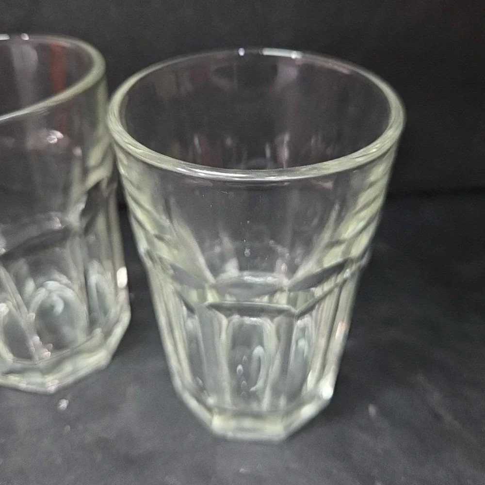 Libbey‎ Duratuff Clear Flat Juice Tumblers, Set of 2,  8oz Pressed Glassware
